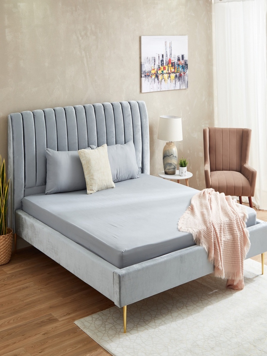 Axis Solid Microfiber King Fitted Sheet - 180x200+25 cm