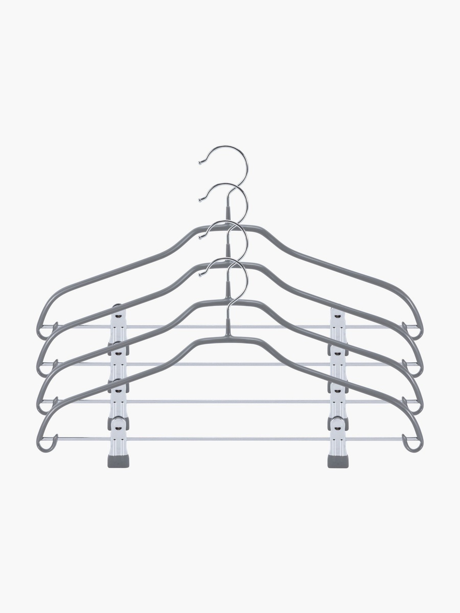 Riza Metal Trouser Hanger with Clips - Set of 4