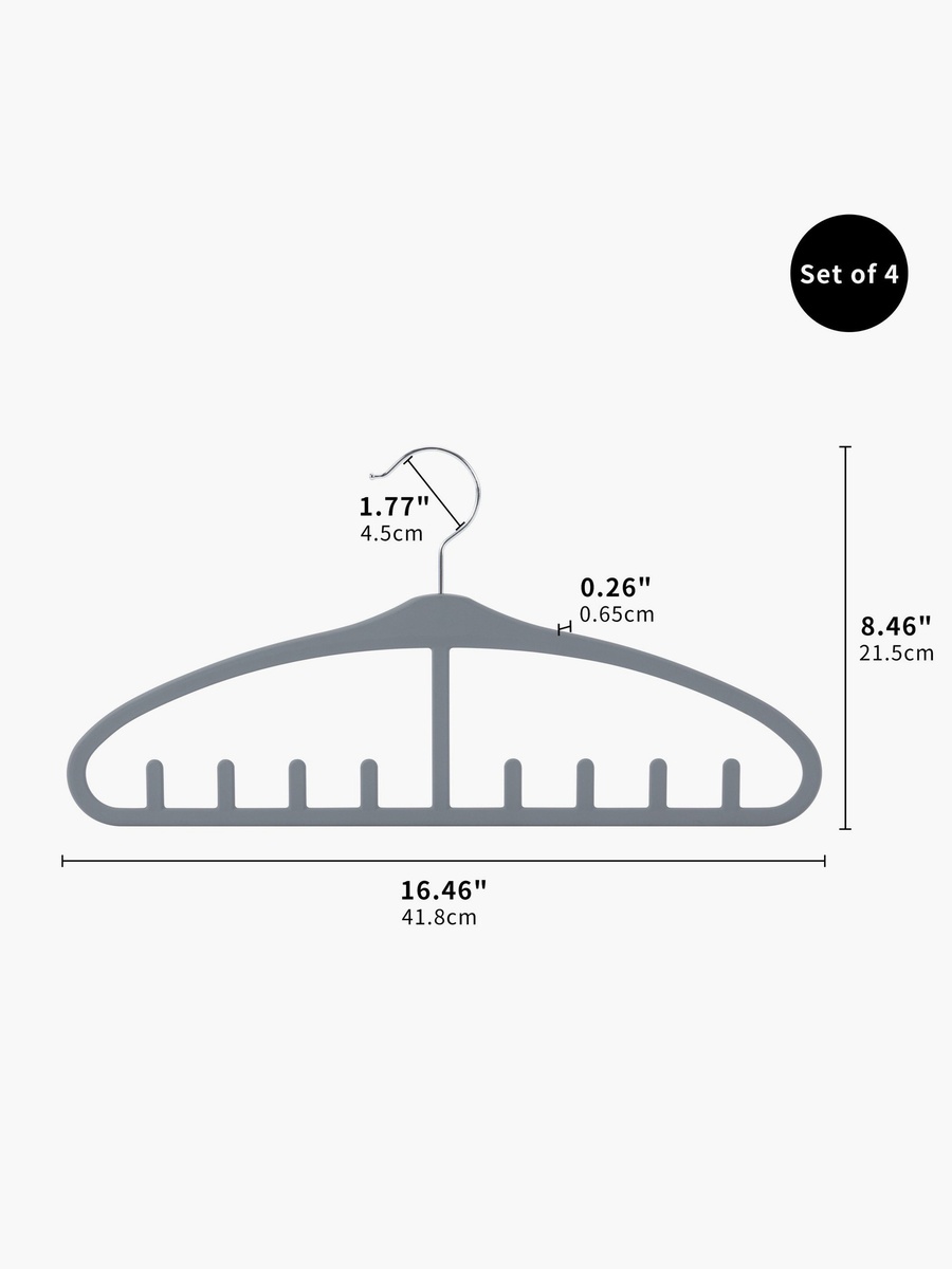 Noah Soft Multi Slot Hanger - Set of 4