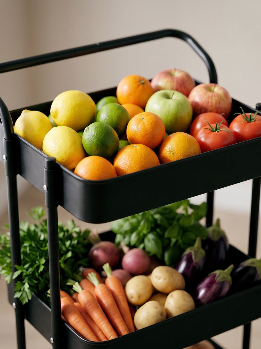 Covara 3-Tier Kitchen Trolley - 44x33x77 cm