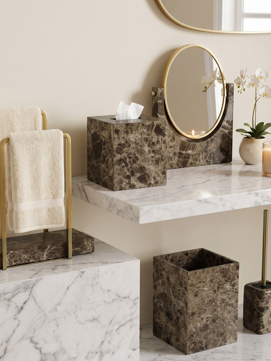 Imperial Marble Table Mirror - 19.3x4.2x13.5 cm