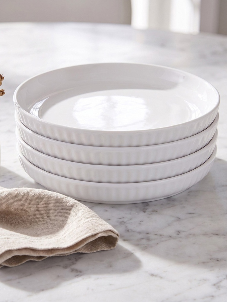 Luster 4-Piece Embossed Dinner Plate Set - 28 cm