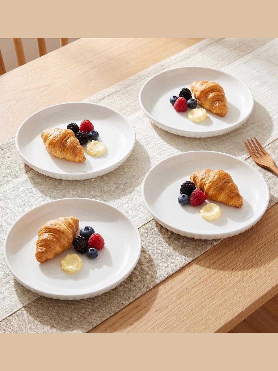 Luster 4-Piece Embossed Side Plate Set - 20 cm