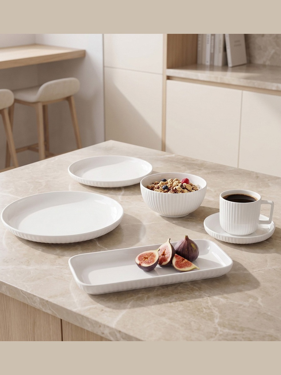 Luster 4-Piece Embossed Side Plate Set - 20 cm