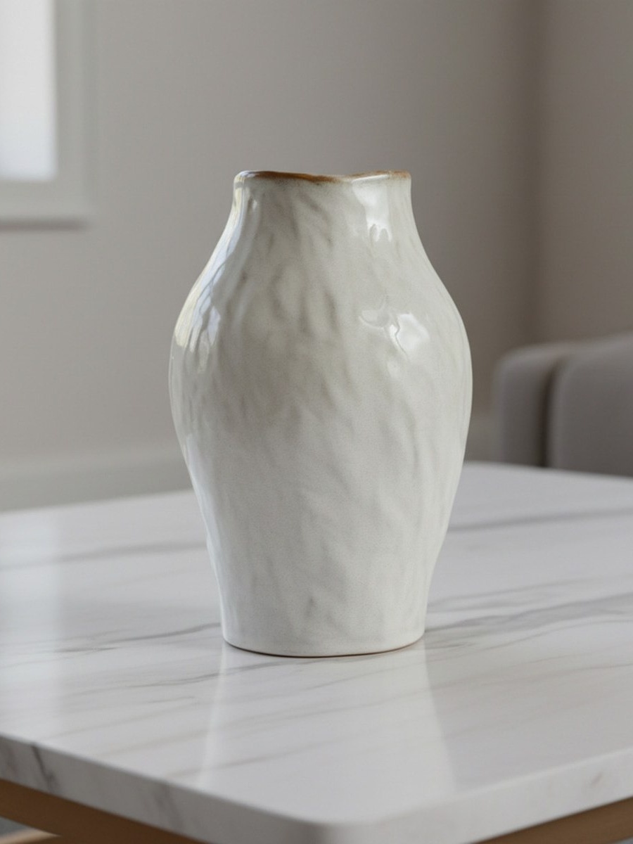 Monochrome Lavasa Renee Reactive Glaze Decorative Ceramic Vase - 17.6x17.6x26.8 cm
