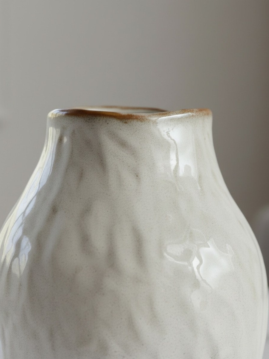 Monochrome Lavasa Renee Reactive Glaze Decorative Ceramic Vase - 17.6x17.6x26.8 cm