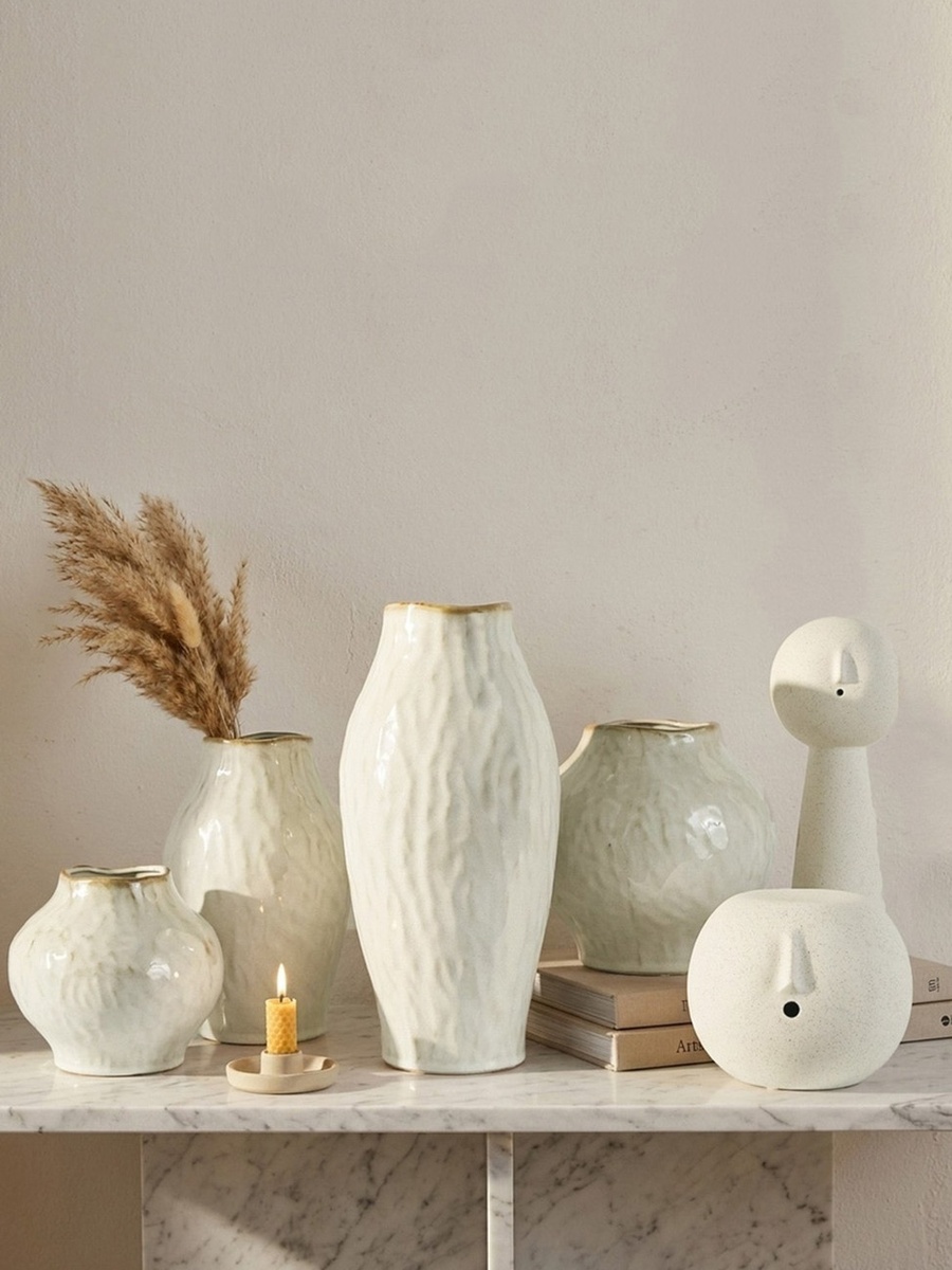 Monochrome Lavasa Renee Reactive Glaze Decorative Ceramic Vase - 17.6x17.6x26.8 cm