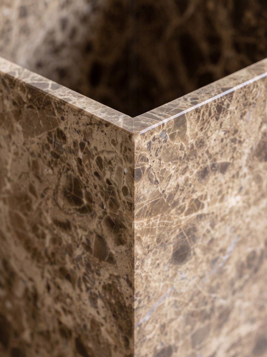 Imperial Marble Waste Bin - 19.3x19.3x25.5 cm