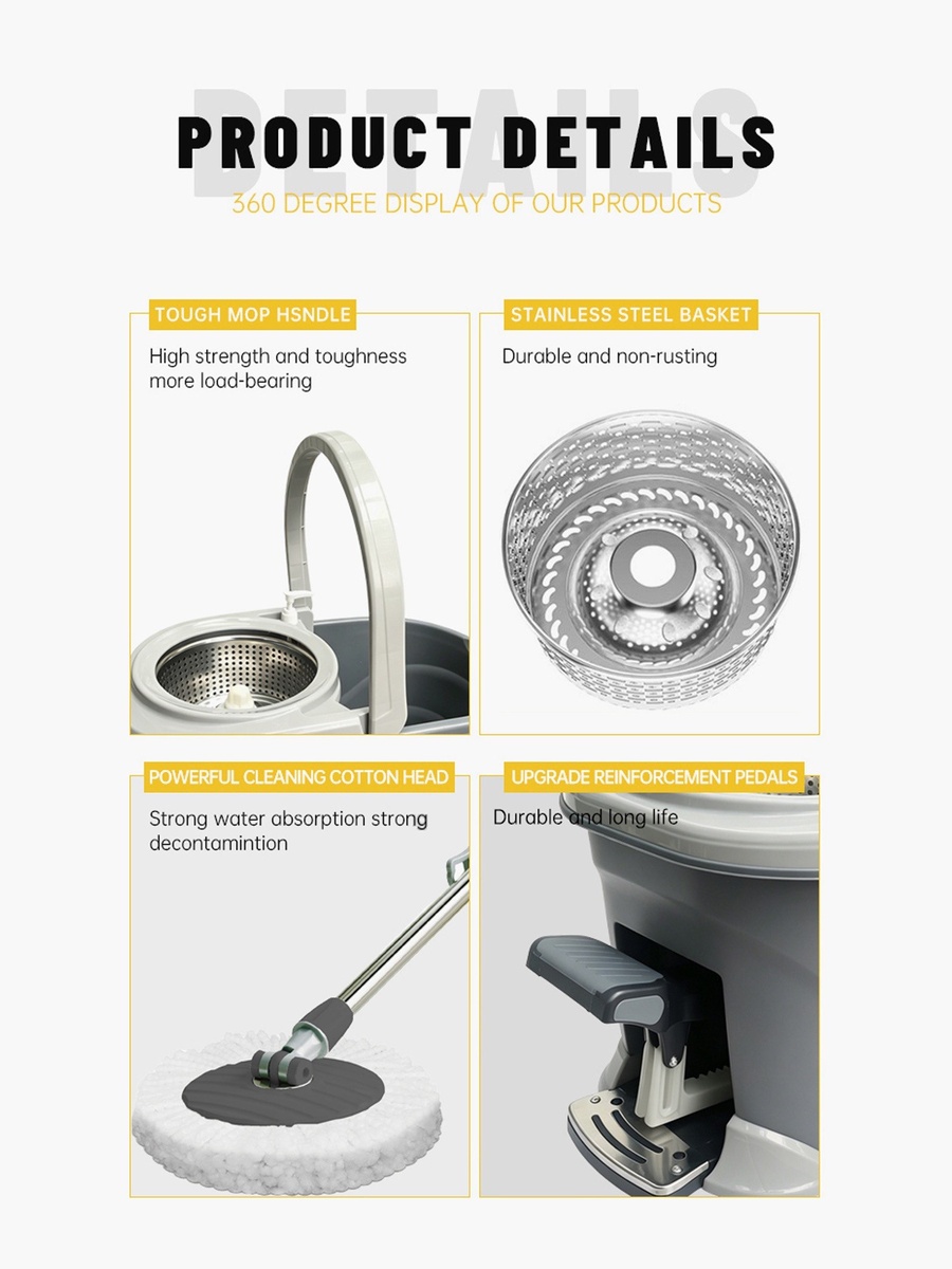 Elite Classic Pedal Spin Mop with 2 Mop Heads
