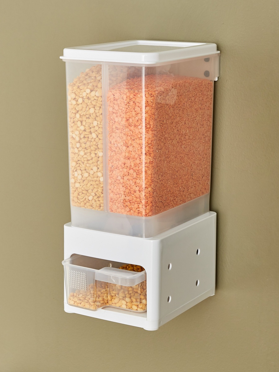 Essential Wall Mounted Twin Grain Holder with Cup - 16x21x32 cm