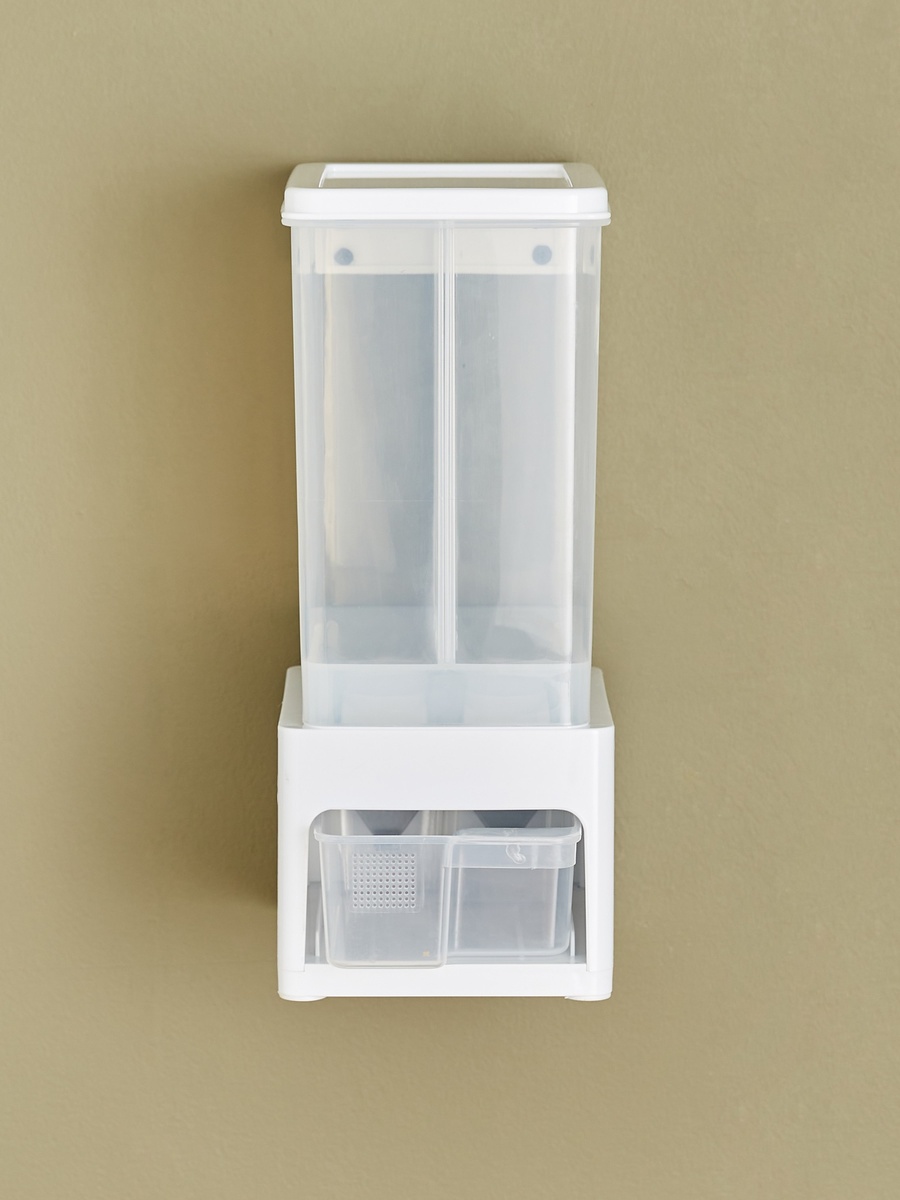 Essential Wall Mounted Twin Grain Holder with Cup - 16x21x32 cm