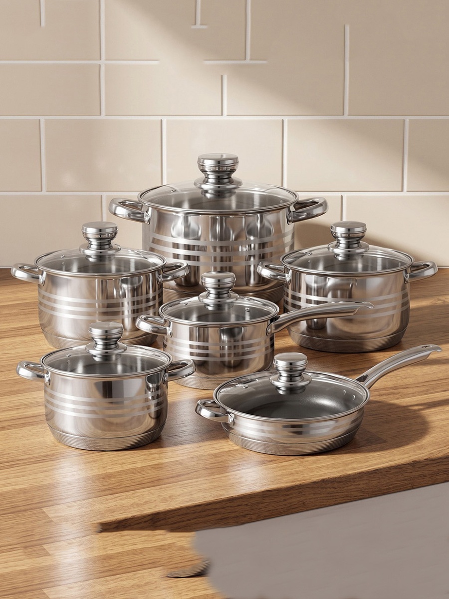 Stilo 12-Piece Stainless Steel Cookware Set