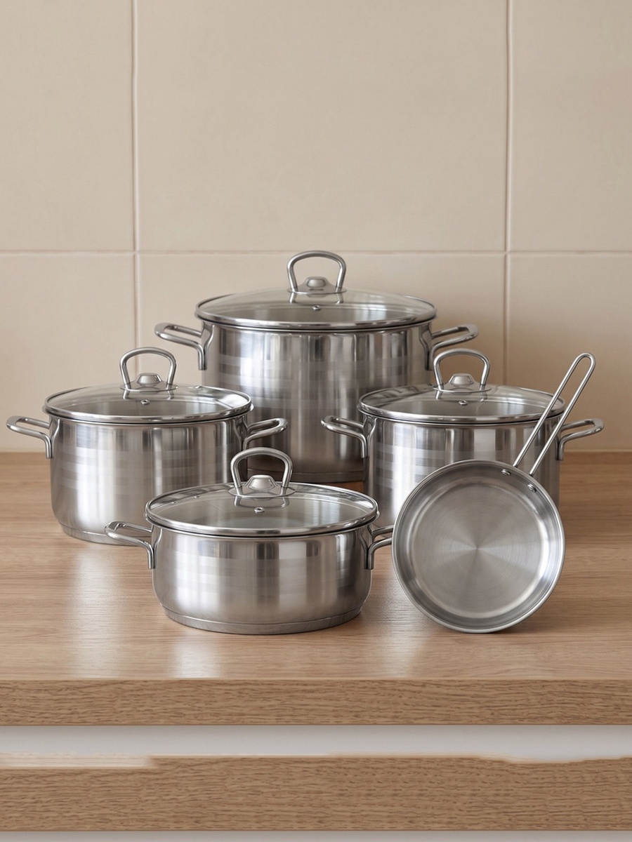 Covara 9-Piece Stainless Steel Cookware Set