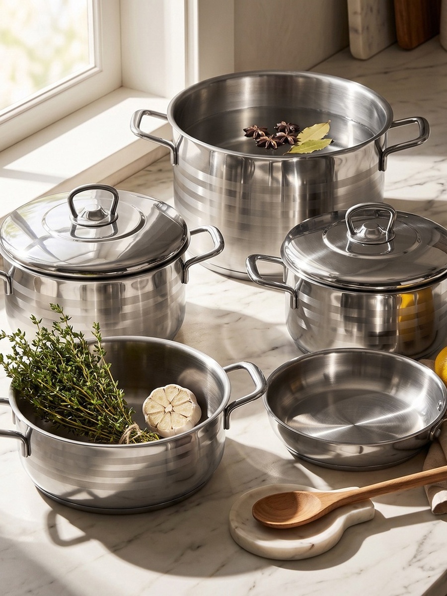 Covara 9-Piece Stainless Steel Cookware Set