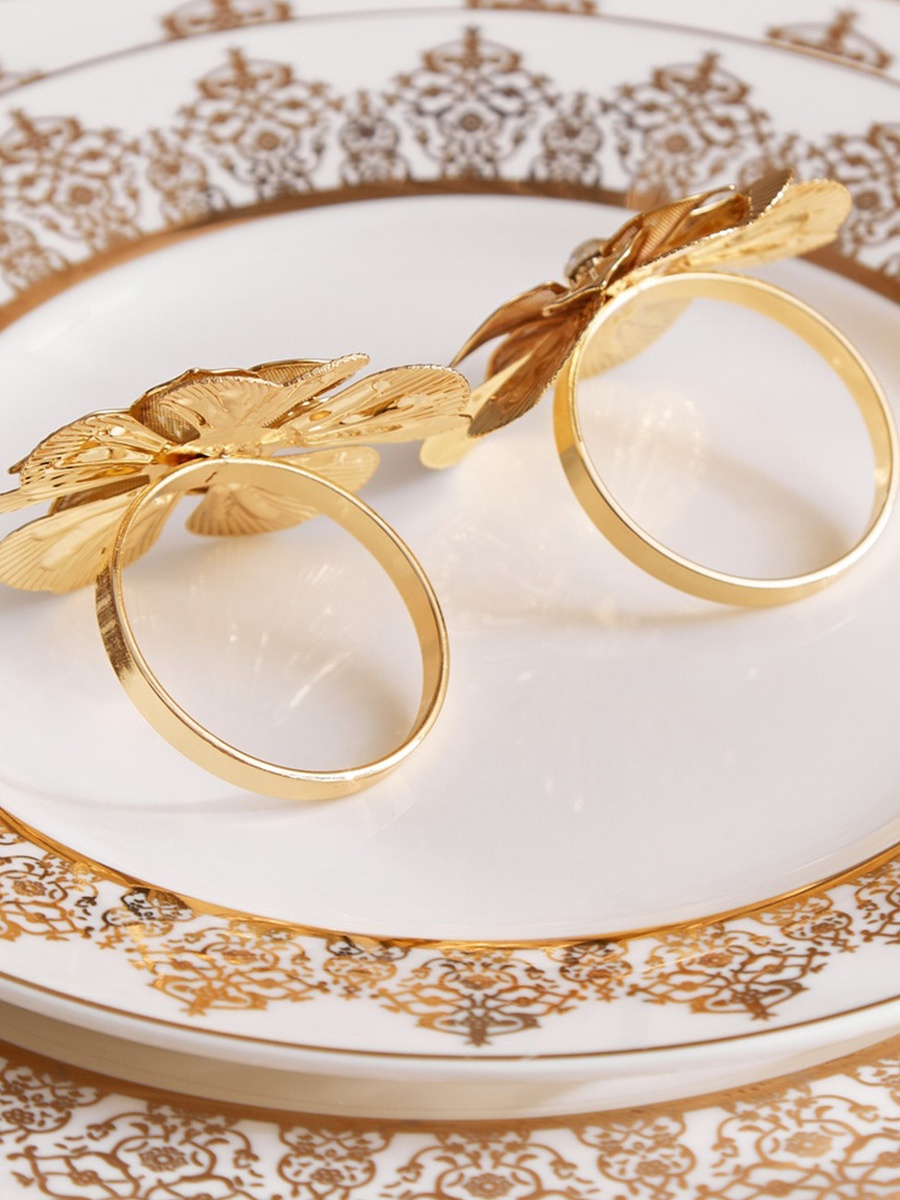 Clem 2-Piece Metal Napkin Ring Set - 5x5 cm