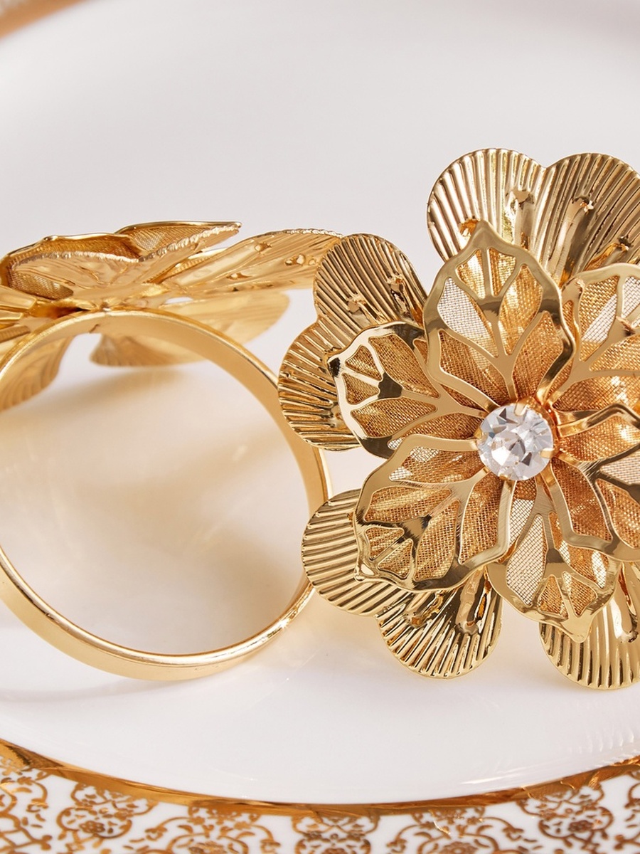 Clem 2-Piece Metal Napkin Ring Set - 5x5 cm