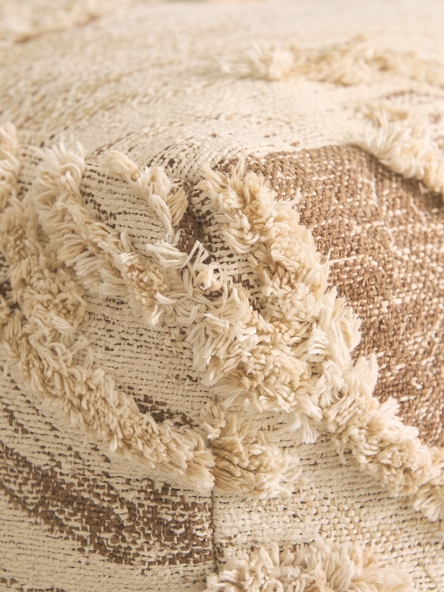 Aizel Wavy Overtufted Pouf - 45x45x40 cm