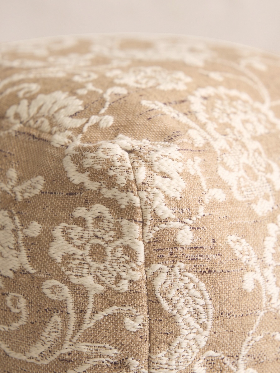Aizel Flora Jacquard Pouf - 45x45x40 cm