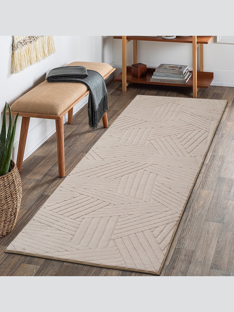 Zara Volco Jacquard Rabbit Fur Rug - 75x230 cm