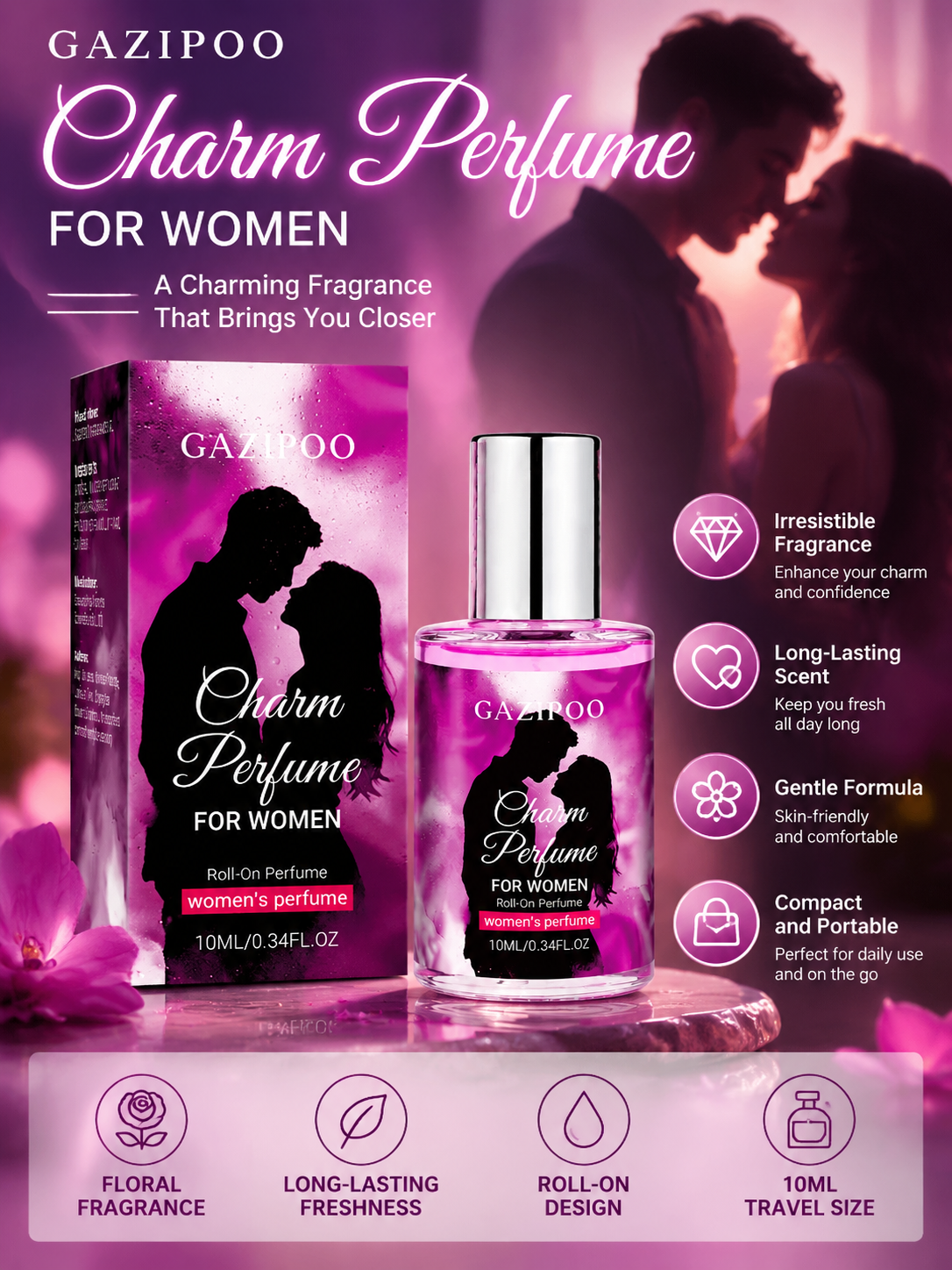 Purple Floral Roll-On Perfume