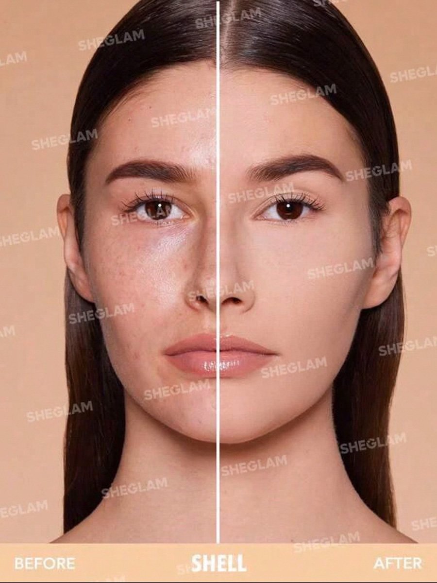 Skin Focus High Coverage Powder Foundation, Shell