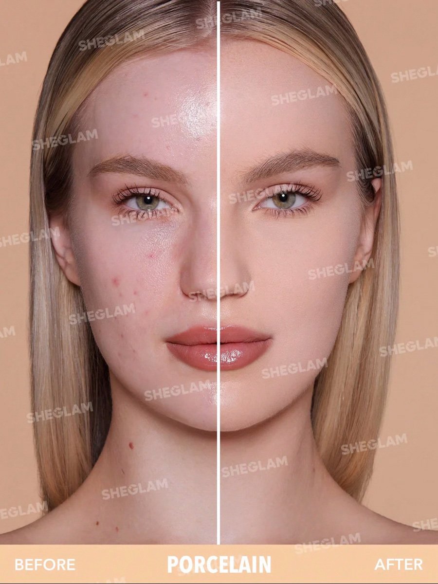 Skin Focus High Coverage Powder Foundation, Porcelain