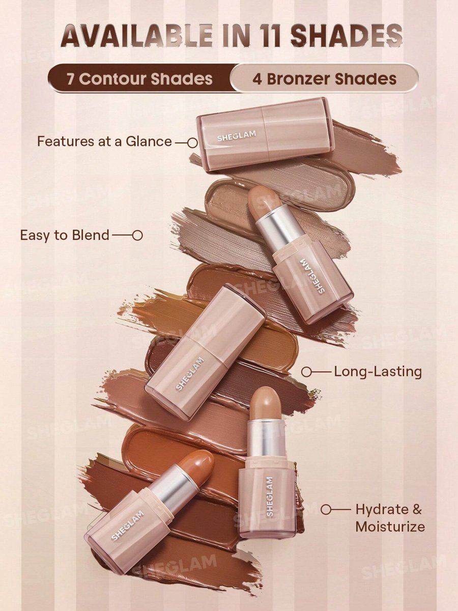Buttery Buff Contour and Bronzer Stick, 01Soft Tan