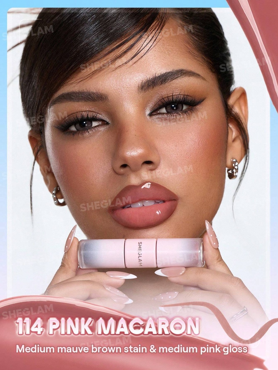 Line To Shine Peel Off Lip Stain and Gloss, Duo 114 Pink Macaron