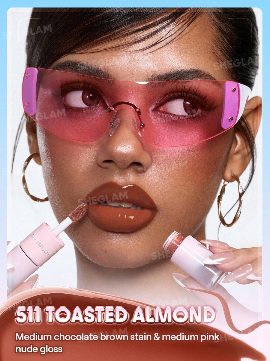 Line To Shine Peel Off Lip Stain and Gloss, Duo511Toasted Almond