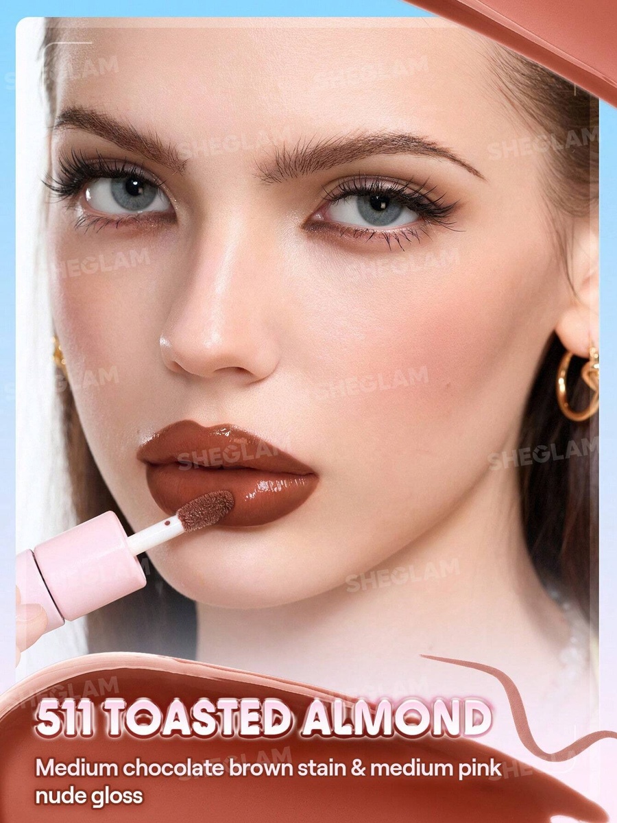 Line To Shine Peel Off Lip Stain and Gloss, Duo511Toasted Almond