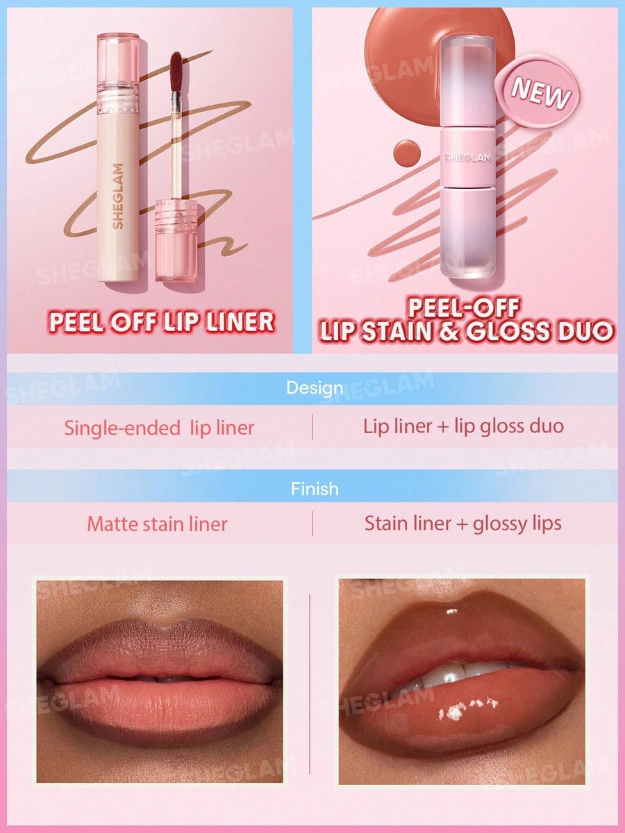 Line To Shine Peel Off Lip Stain and Gloss, Duo511Toasted Almond