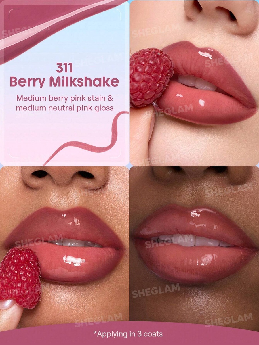 Line To Shine Peel Off Lip Stain and Gloss Duo, 311Berry Milkshake