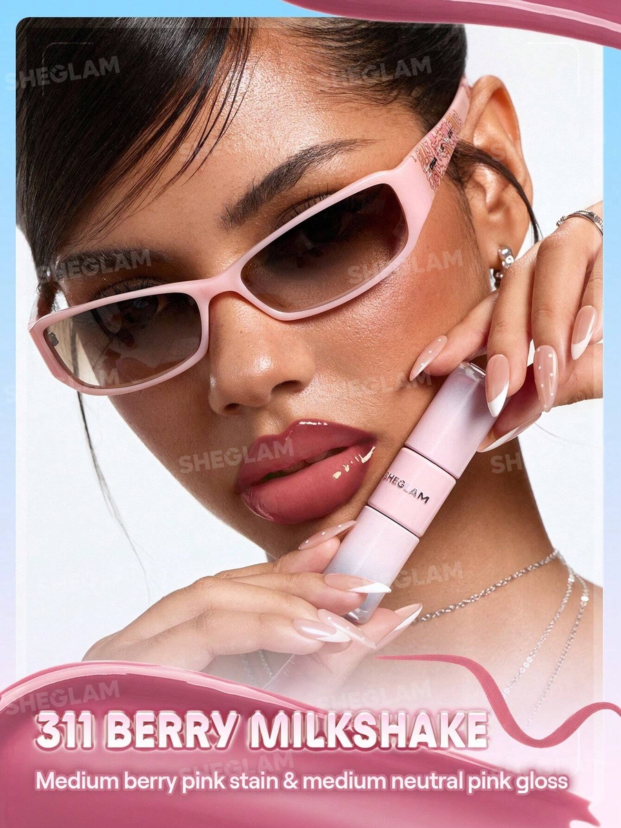 Line To Shine Peel Off Lip Stain and Gloss Duo, 311Berry Milkshake