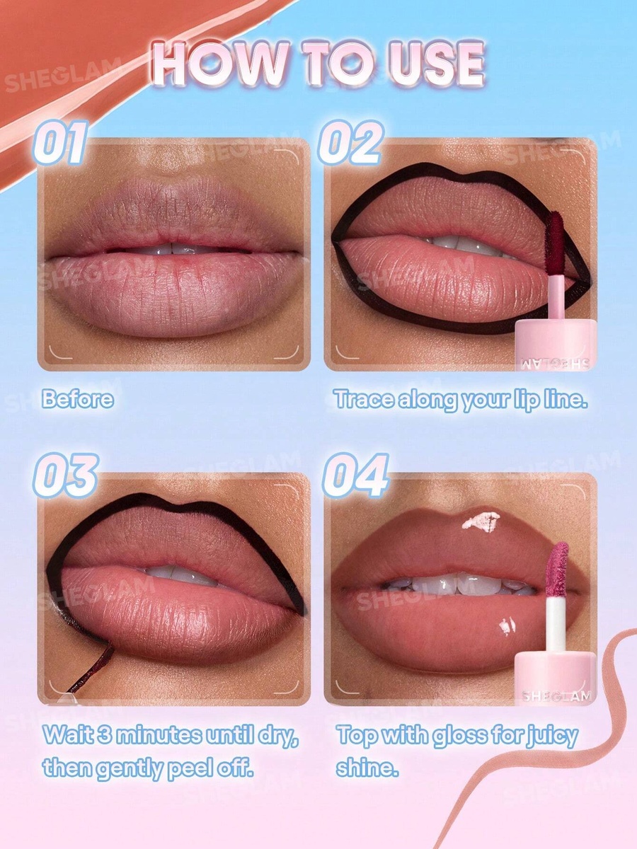Line To Shine Peel Off Lip Stain and Gloss Duo, 311Berry Milkshake
