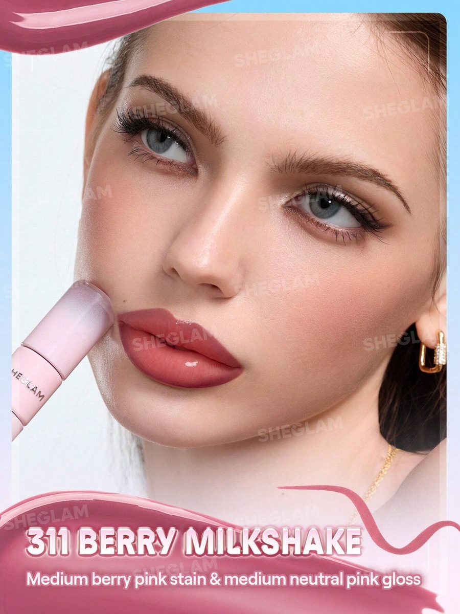 Line To Shine Peel Off Lip Stain and Gloss Duo, 311Berry Milkshake