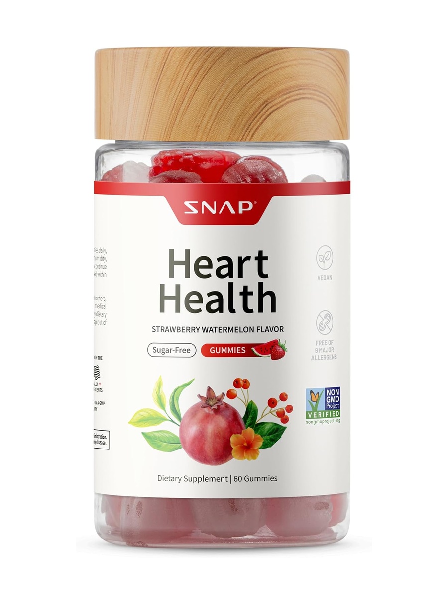 Heart Health Gummies | Sugar Free | Blood Pressure Management | Watermelon, Hawthorn Berry Extract |  60 Gummies