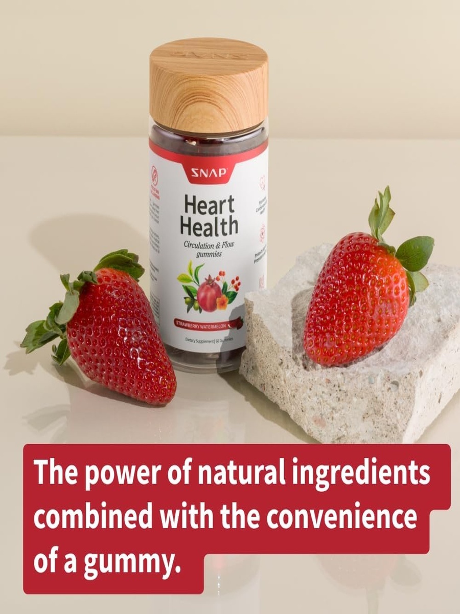 Heart Health Gummies | Sugar Free | Blood Pressure Management | Watermelon, Hawthorn Berry Extract |  60 Gummies