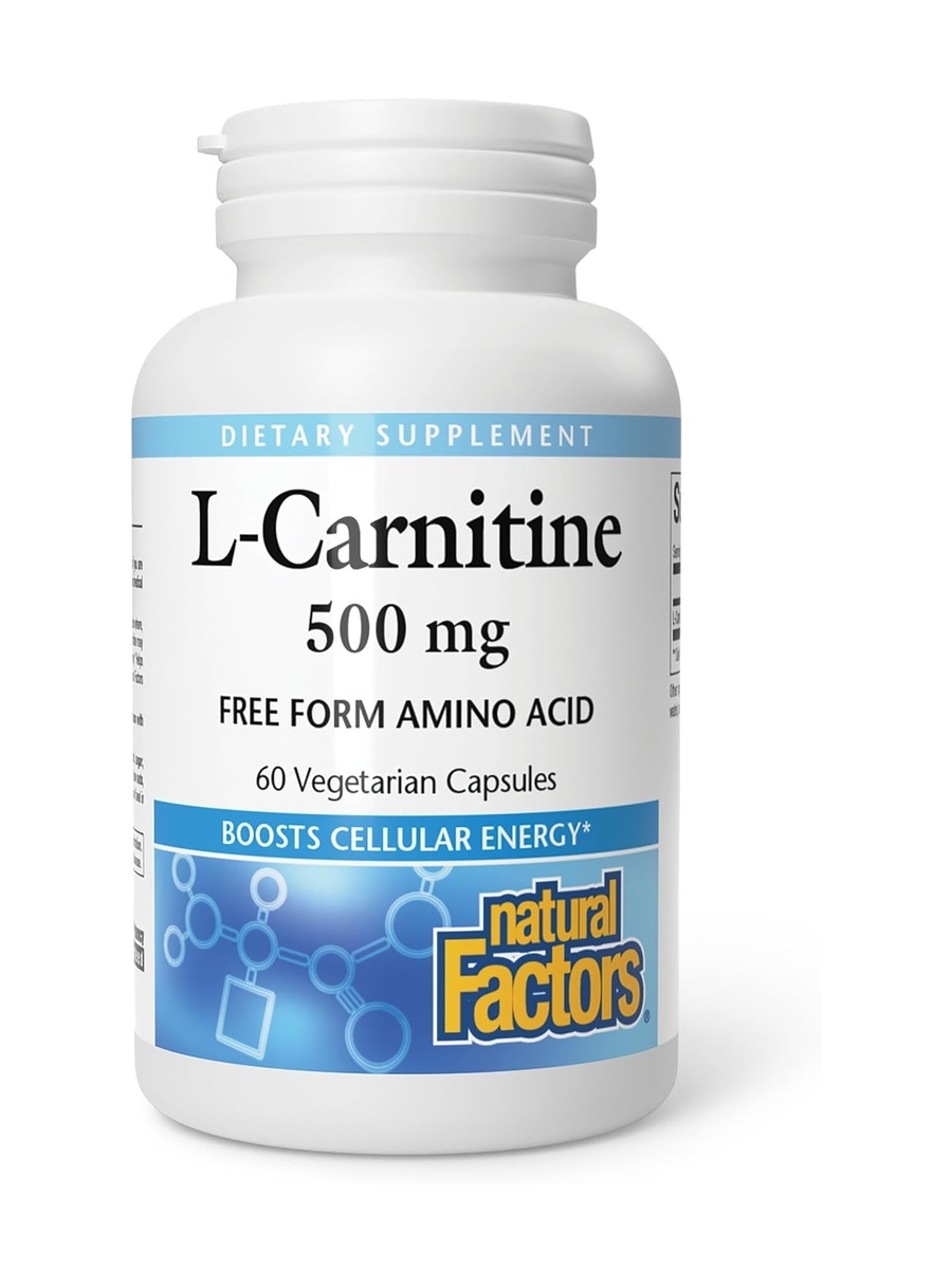 L-Carnitine 500 mg | Unflavored | Energy Management | L-Carnitine, Free Form Amino Acid |  60 Vegetarian Capsules