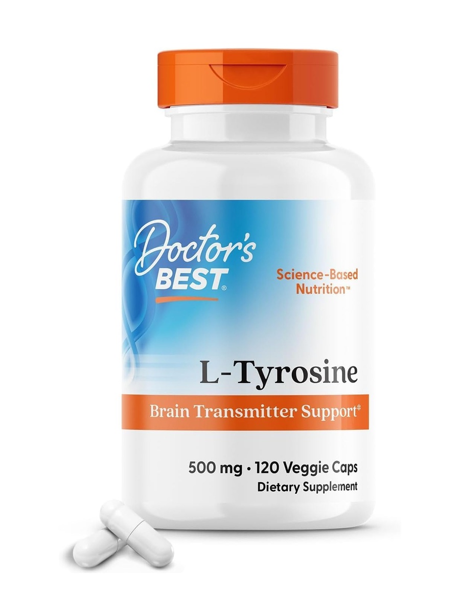 L-Tyrosine | Healthy Brain Function & Cognitive Support | Amino Acid Supplement | Non-GMO & Gluten-Free | 120 Veggie Capsules