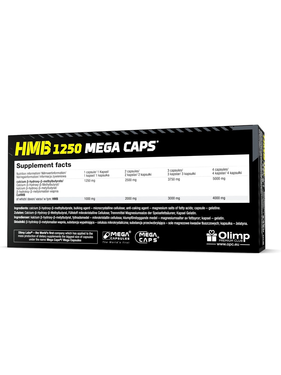 HMB 1250 Mega Supplement | Unflavored | Muscle Growth | Amino Acids | 120 Capsules