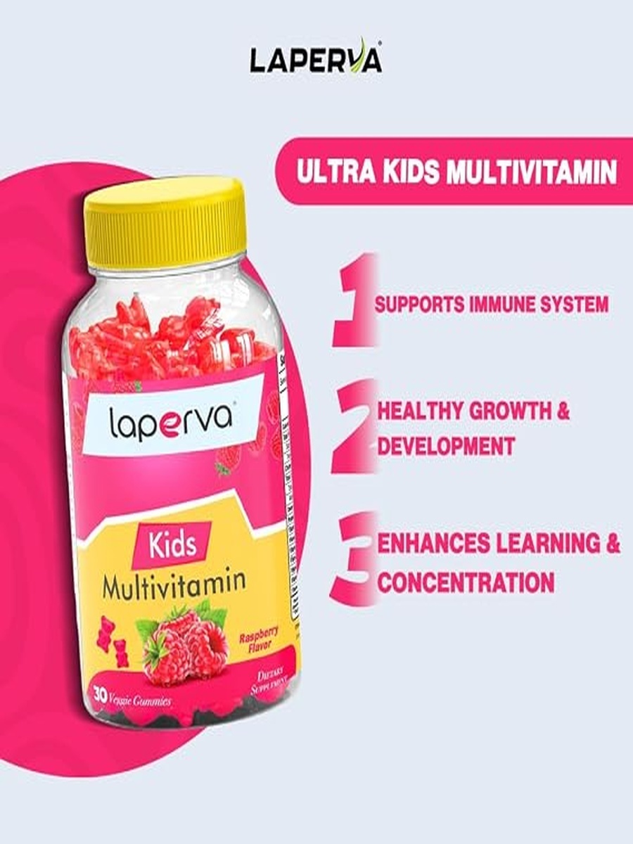 Kids Multivitamin | Raspberry | Zinc |  30 Veggie Gummies