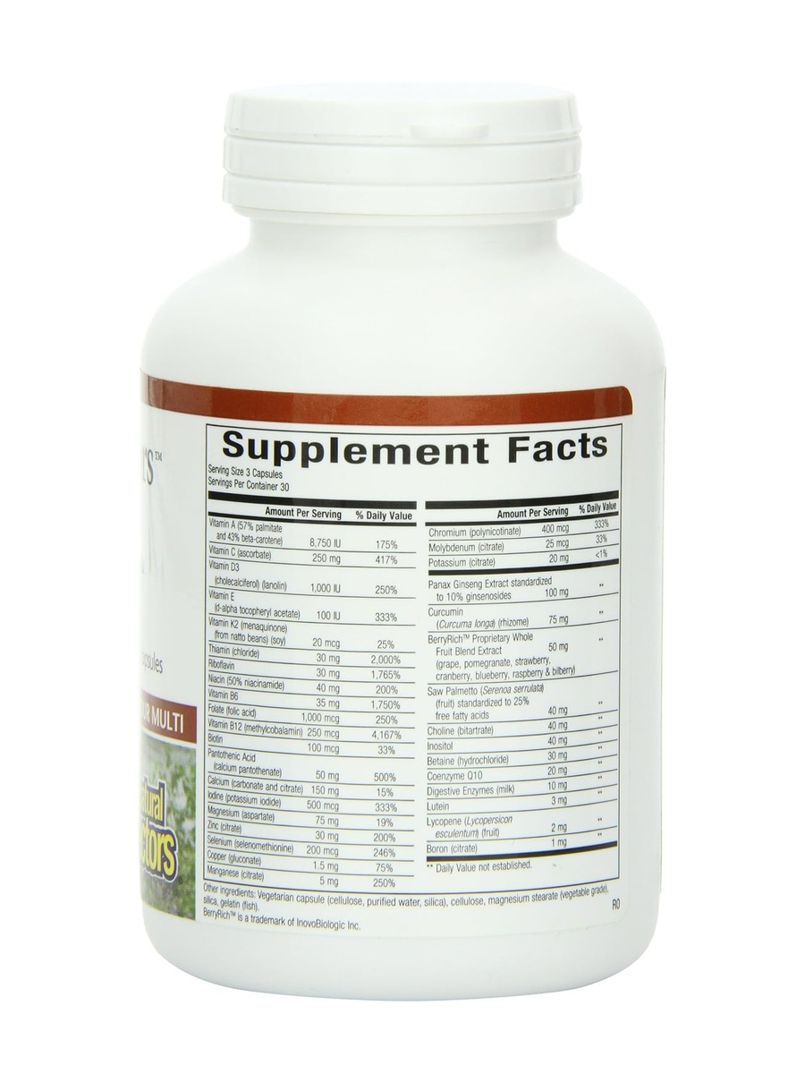 MultiFactors Mens Vitamin  Mineral Formula, Gluten Free | Immune Support | 90 Vegetarian Capsules