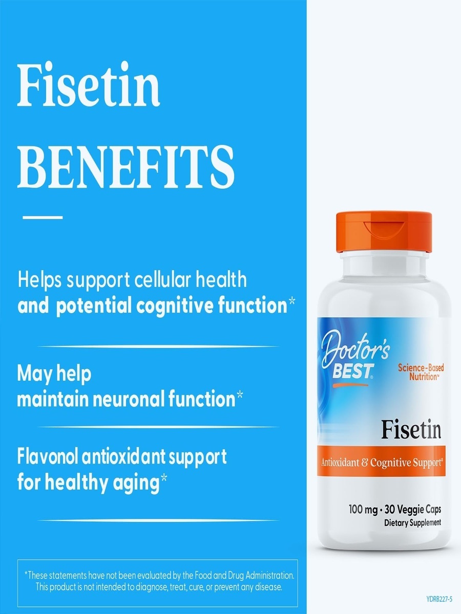 Fisetin with Novusetin® 100 mg | Antioxidant & Cellular Health Support | Vegetarian Capsules | 30 Veggie Capsules