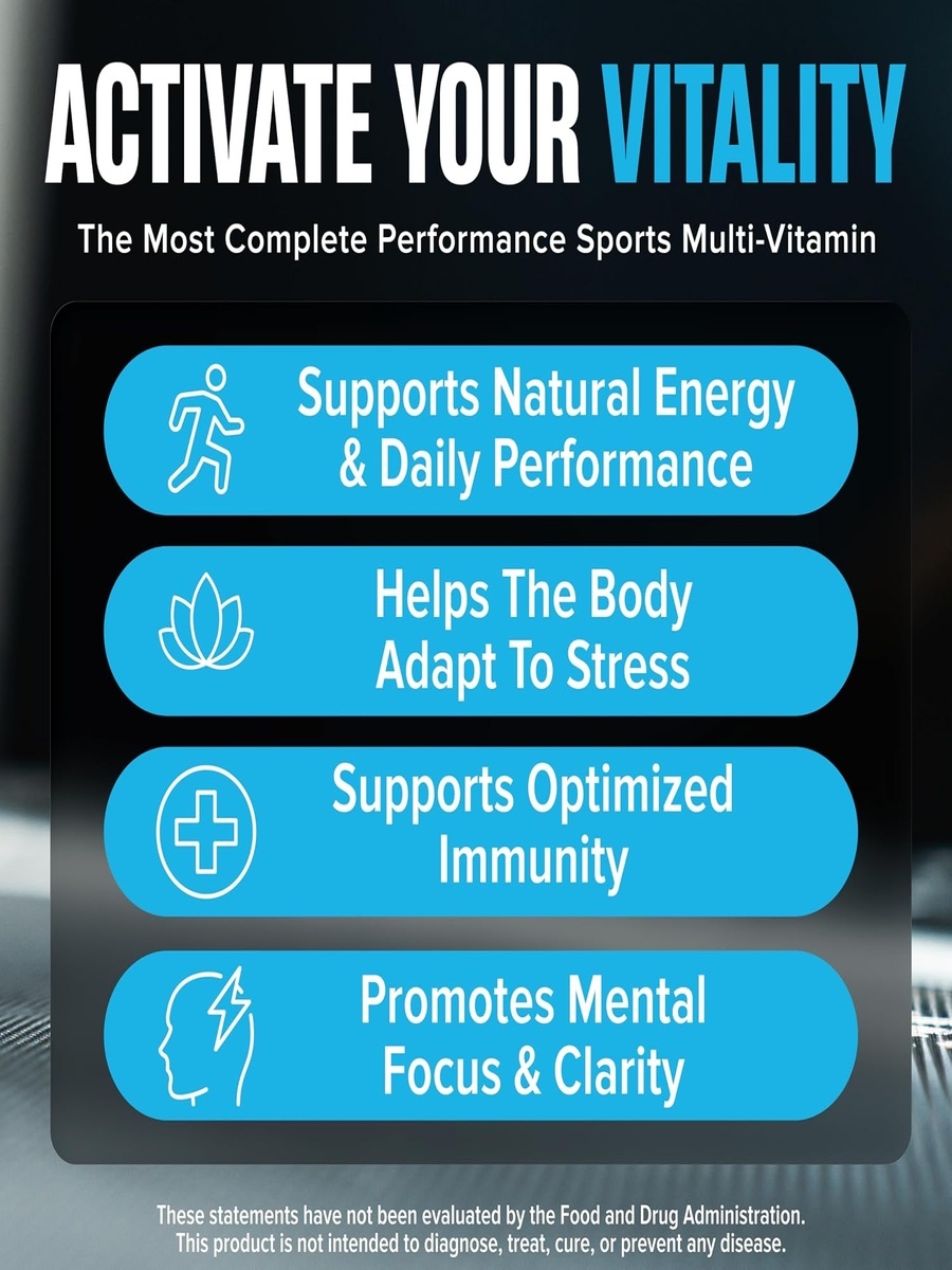 Vitadapt Complete Sports Multivitamin for Men | Unflavored | Immune Support | 90 Capsules
