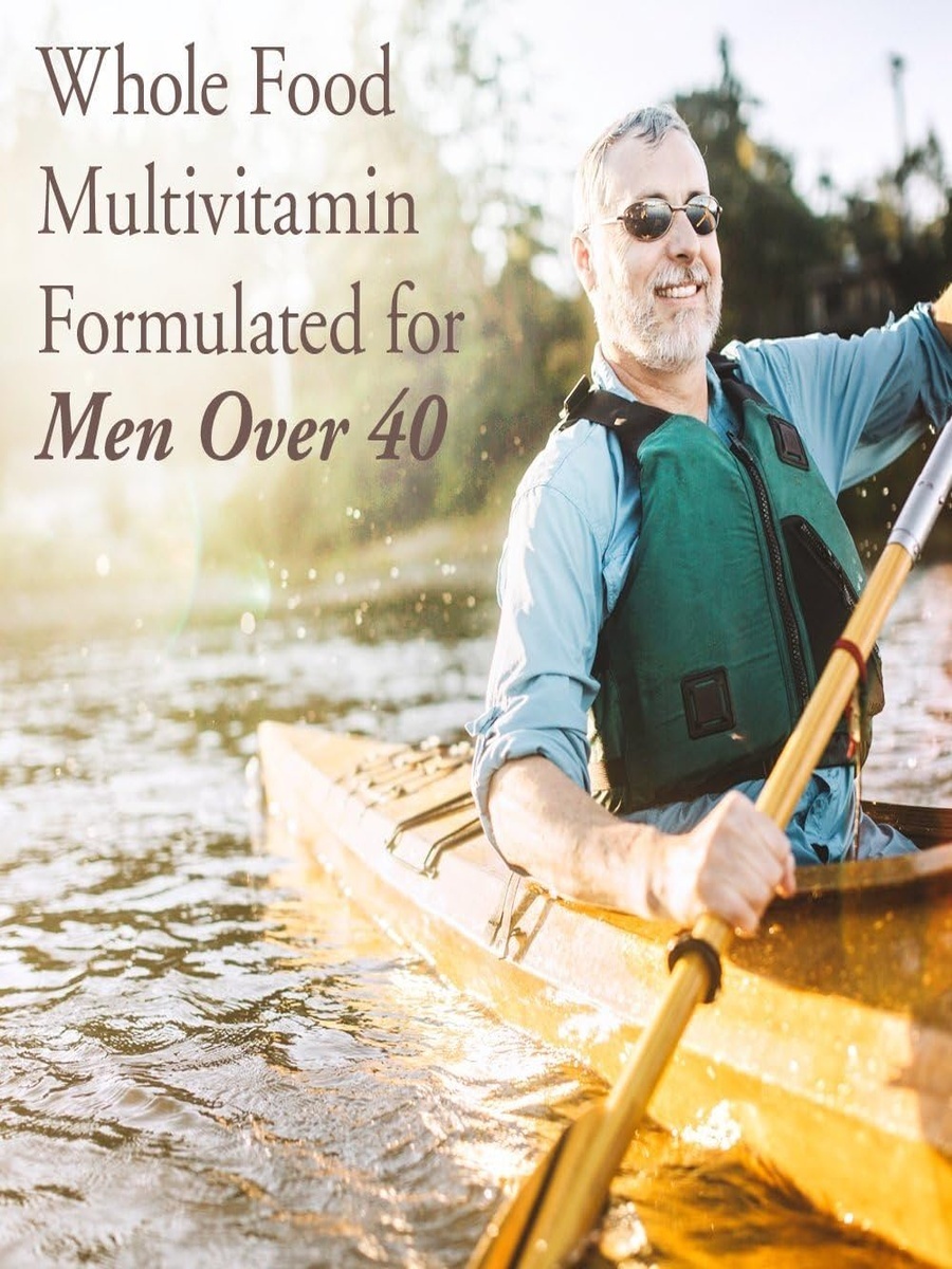 Whole Food Multivitamin for Men's 40+ | Unflavored | Prostate Health Support | Chromium, Manganese, Selenium, Vitamin B12 |  60 Tablets
