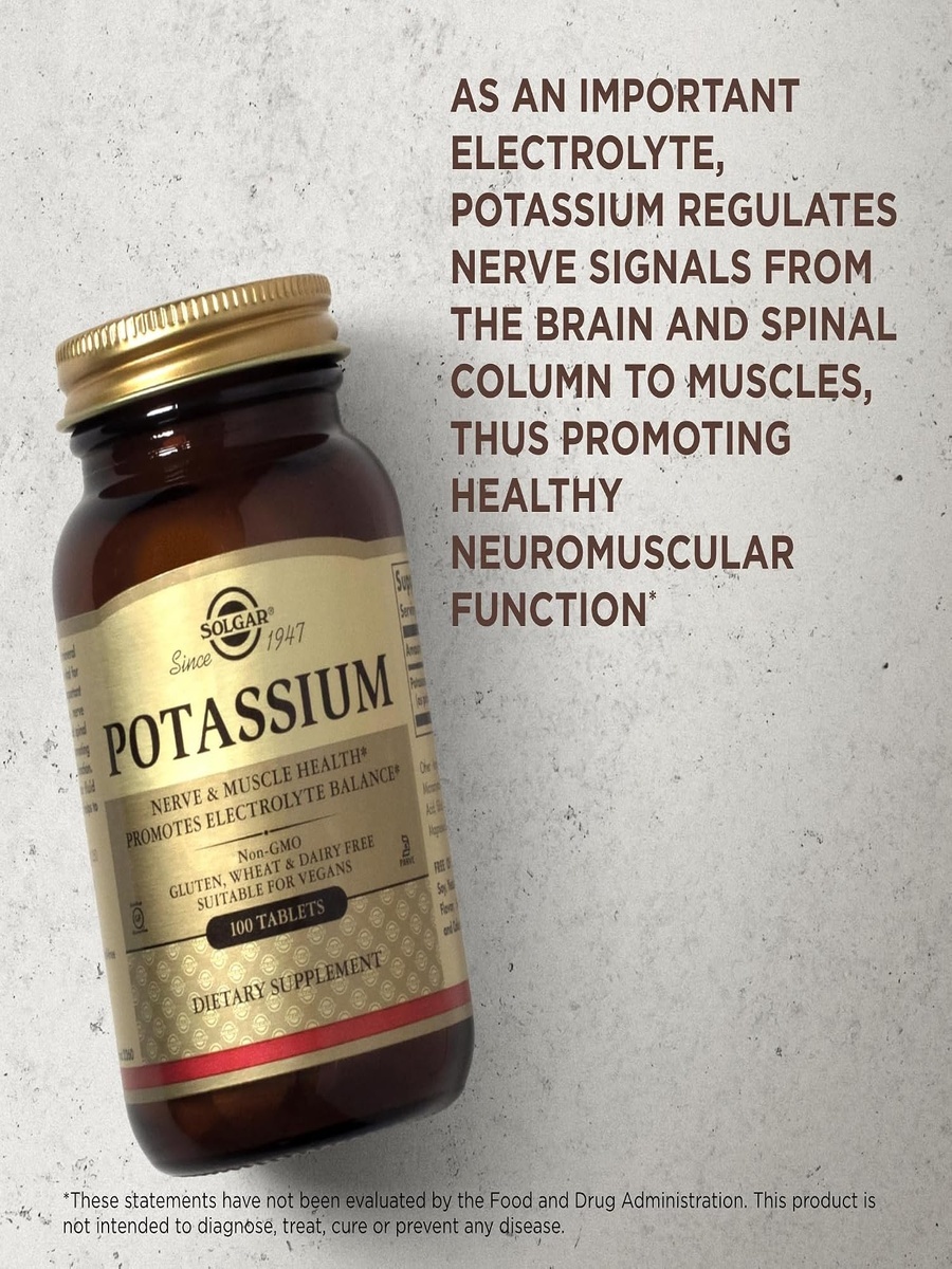 Potassium 99 mg Dietary Supplement | Unflavored | Supports Electrolyte Balance | Potassium |  100 Tablets