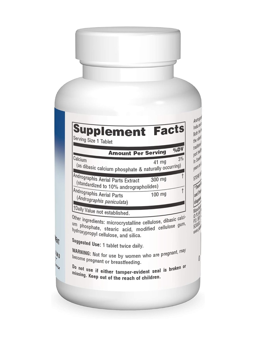 Andrographis Full Spectrum 400 mg | Unflavored | Heart Health Support | Calcium |  60 Tablets