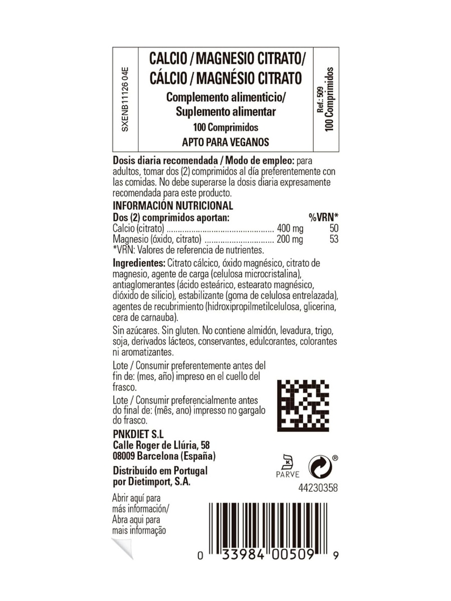 Calcium Magnesium Citrate Tablets | Unflavored | bone health support | Calcium | 100 Tablets