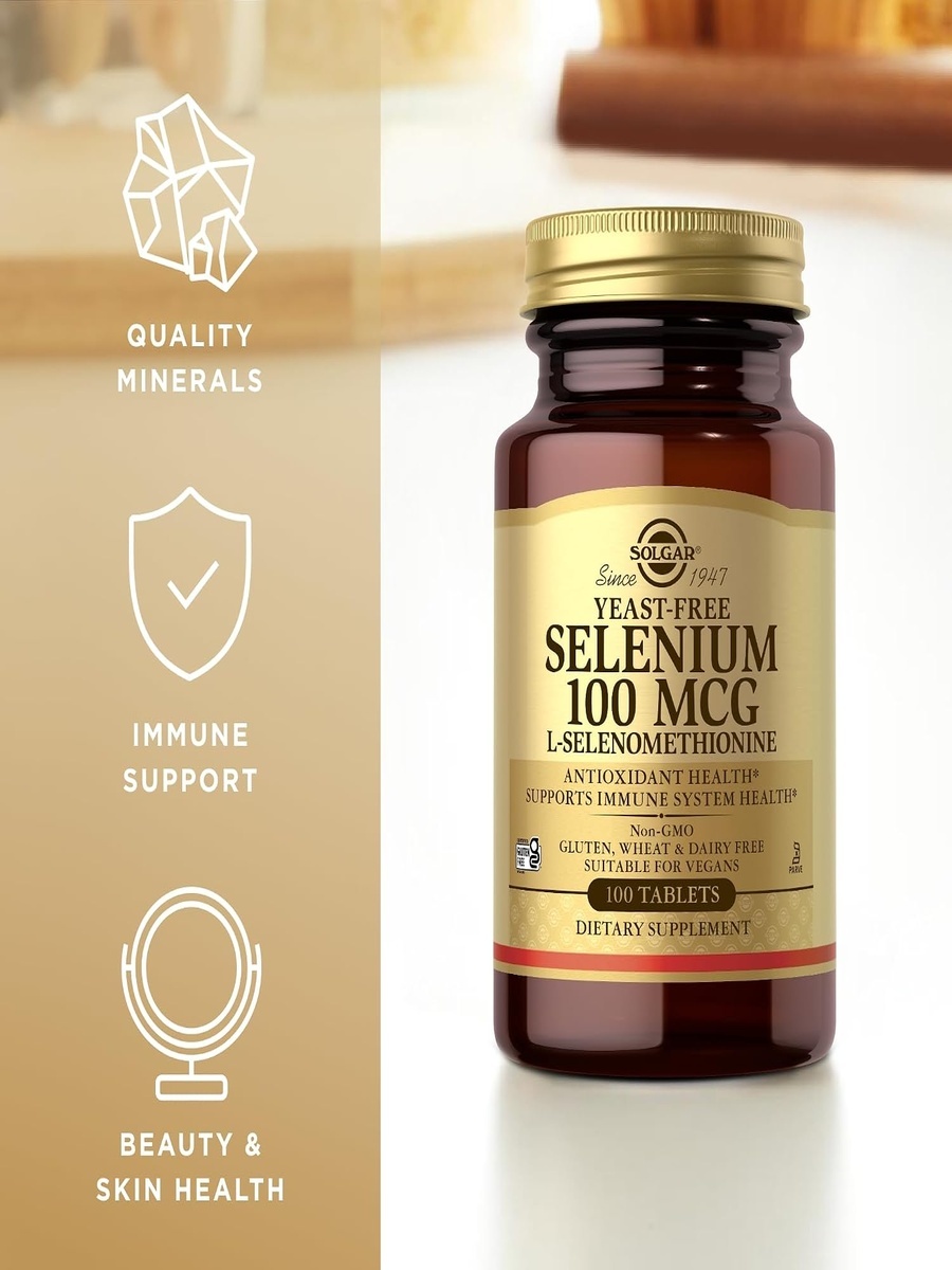 Yeast-free Selenium 100s Tablets | Unflavored | Healthy hair and nails | Selenium |  100 Tablets