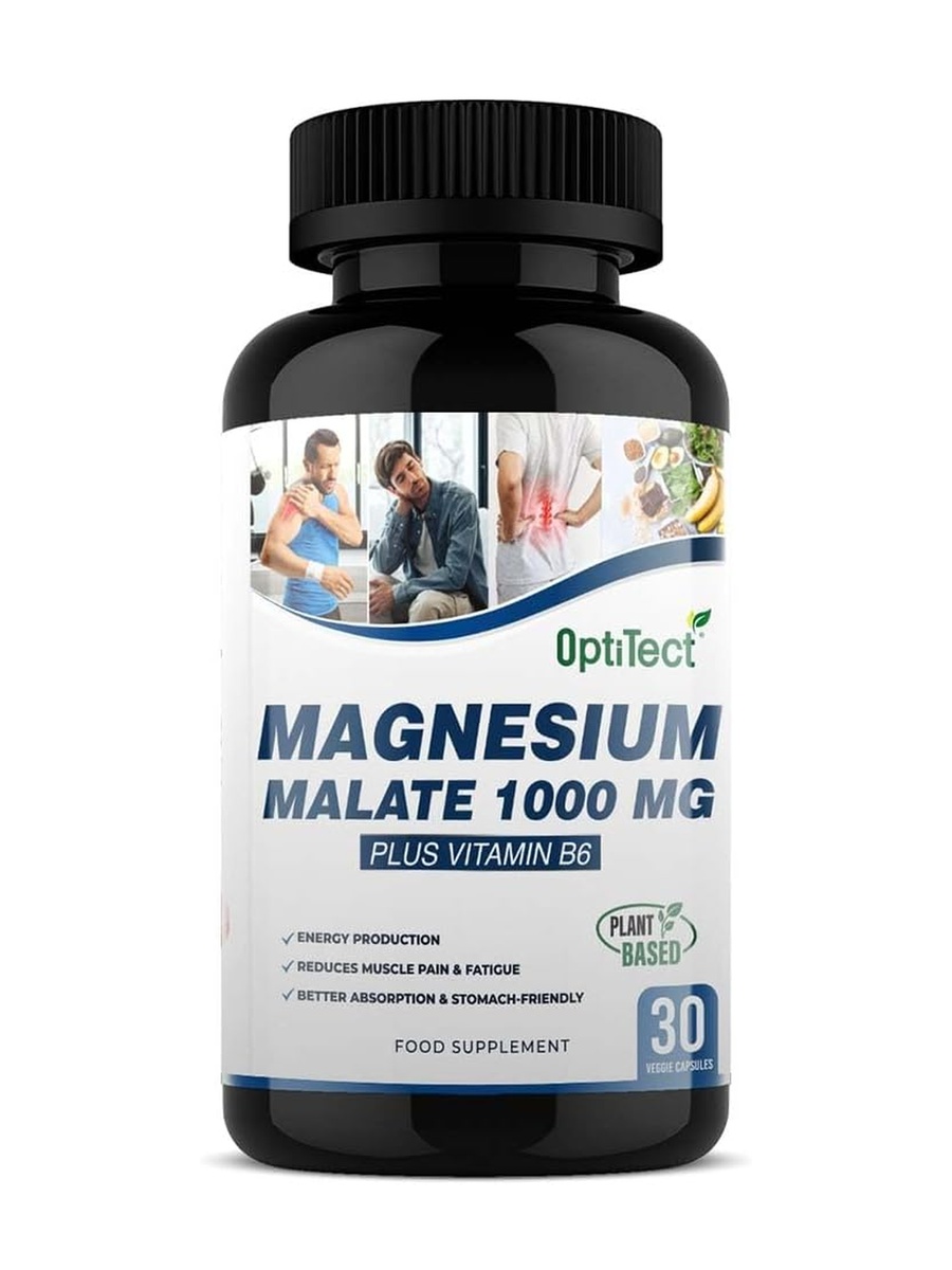 Magnesium Malate 1000 mg | Nervous System Health | Magnesium, Vitamin B6 |  30 Capsules